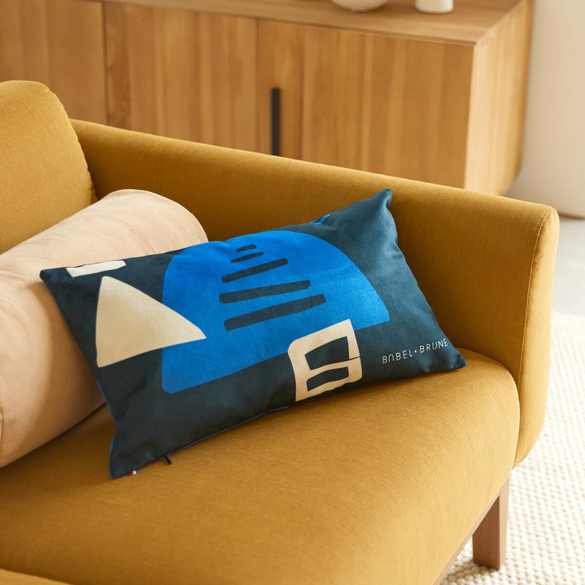 Babylone - Coussin Français 50x30 Cm, Blue