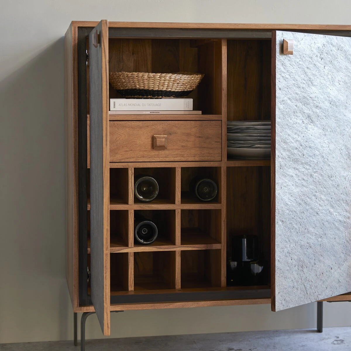 Temis - Bahut Bar En Acacia 90 Cm – Image 2