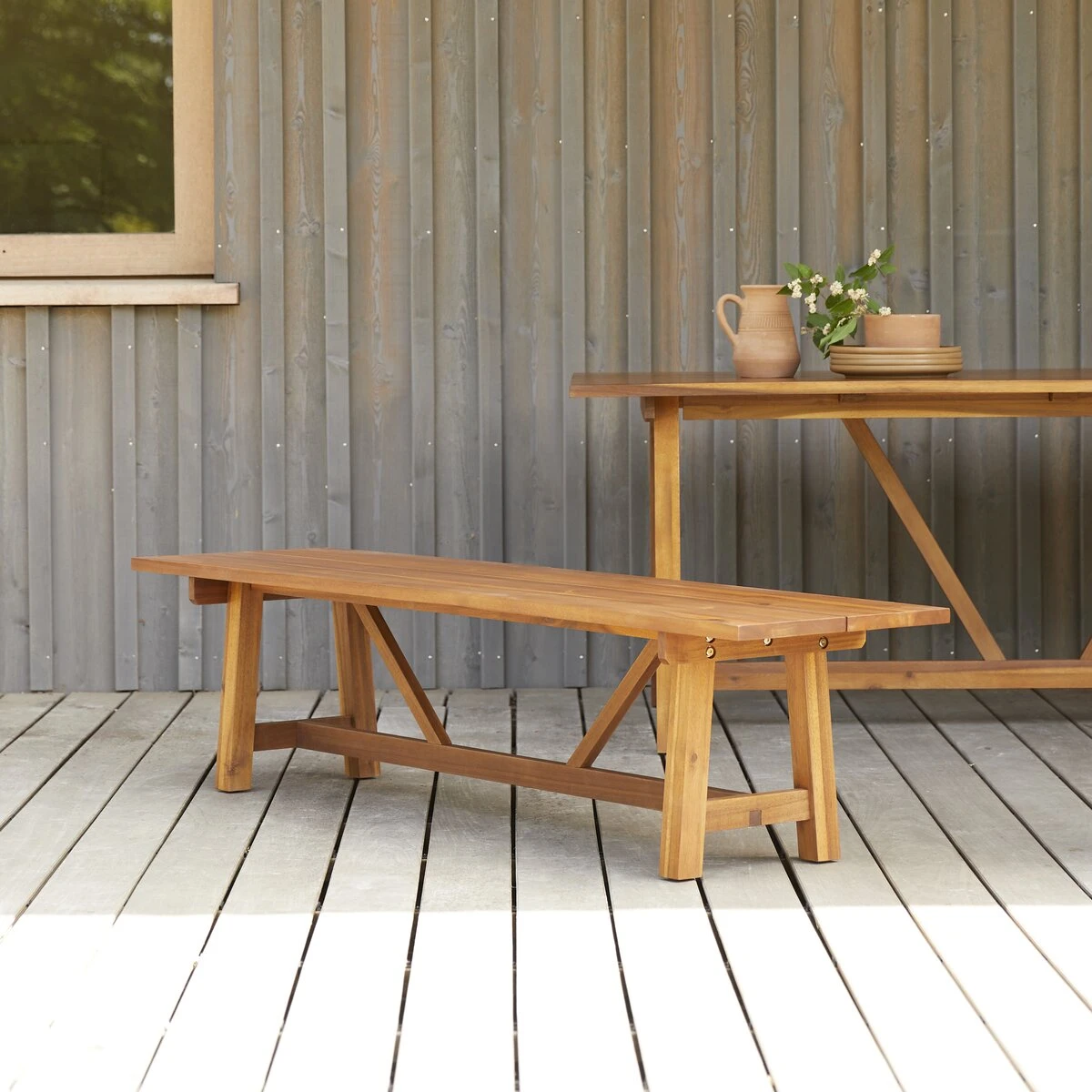 Alba - Banc De Jardin En Acacia Massif – Image 4