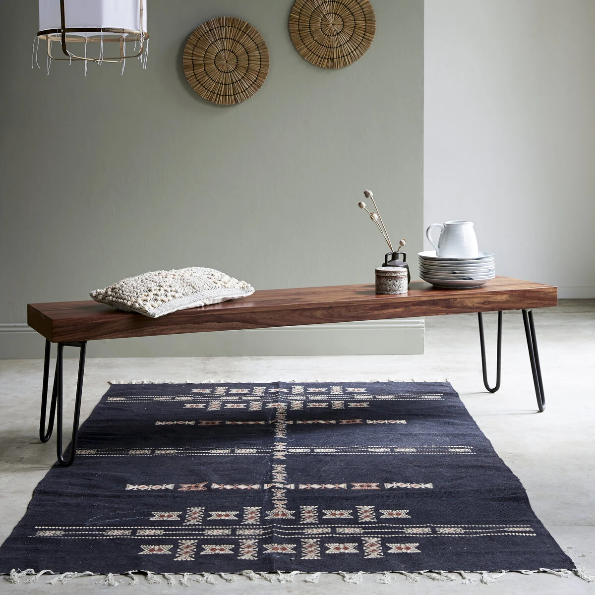 Helga - Banc En Palissandre Massif 180 Cm – Image 2