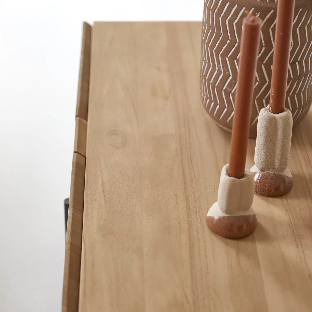 Honorine - Buffet Bas En Teck Massif 165 Cm – Image 3