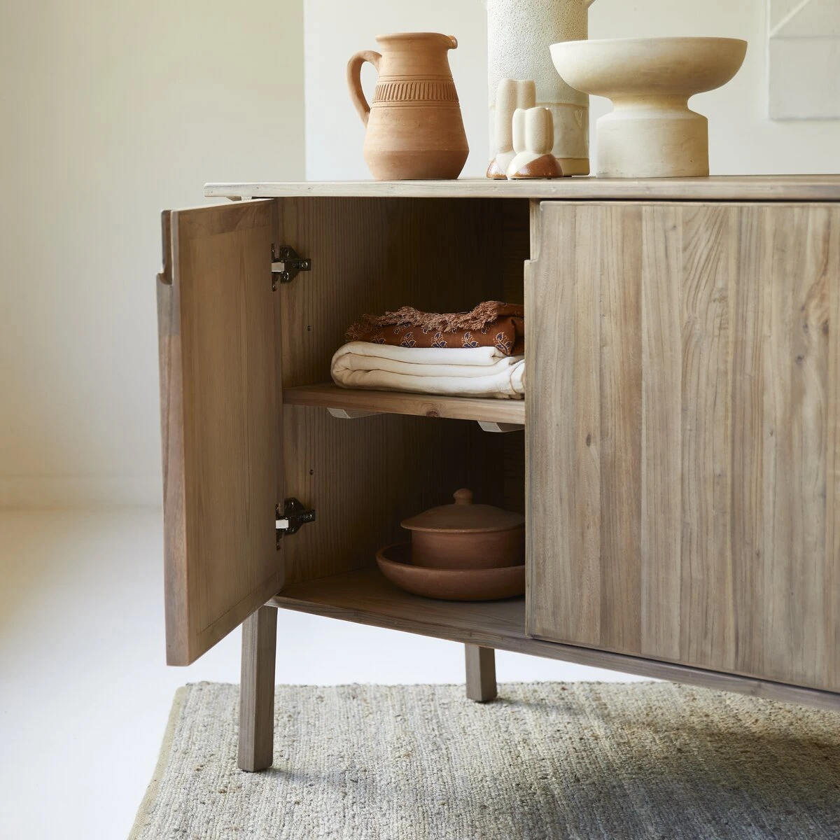 Hazel - Buffet En Pin Et Orme Massifs Recyclés 155 Cm – Image 2