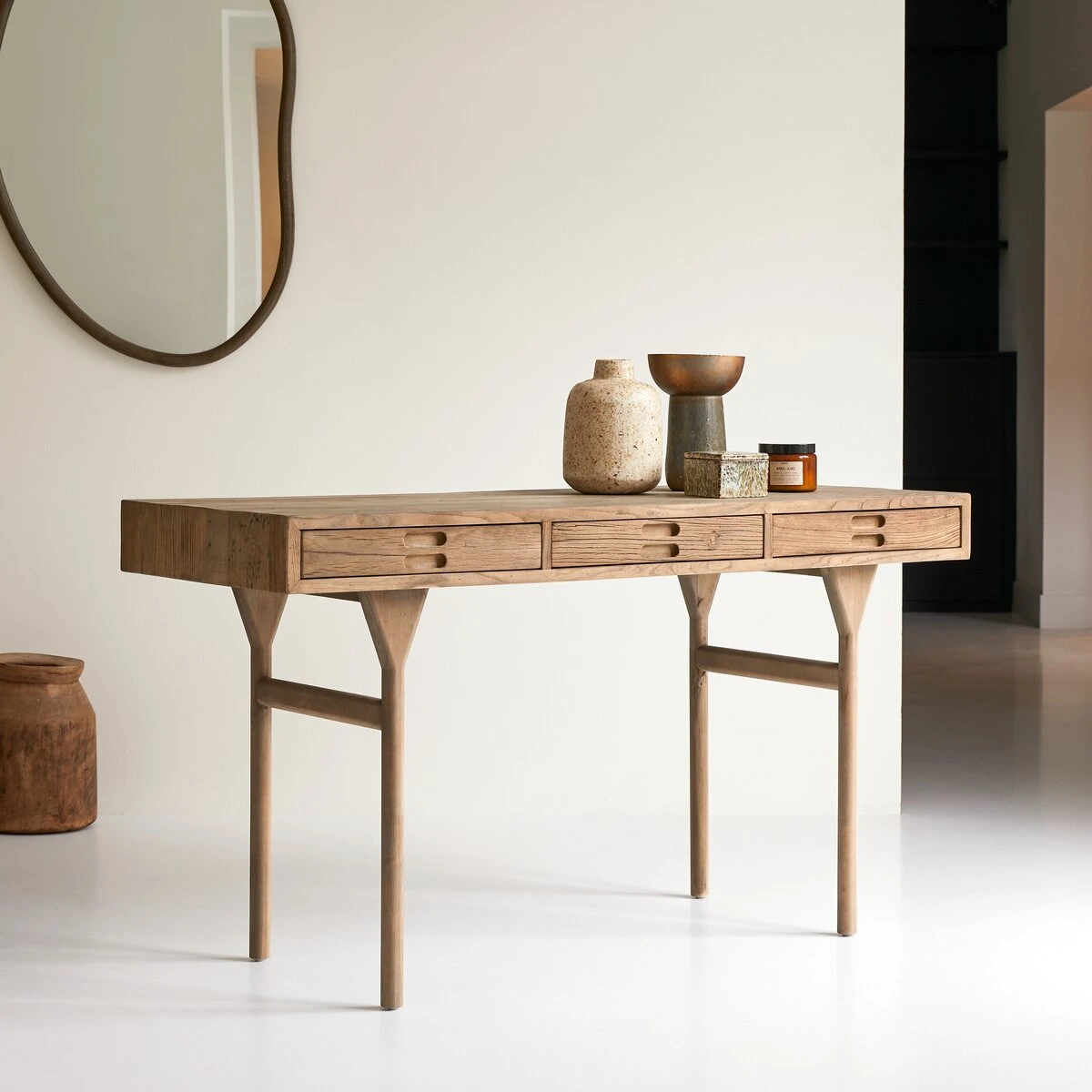 Kim - Bureau En Pin Et Orme Recyclés – Image 4