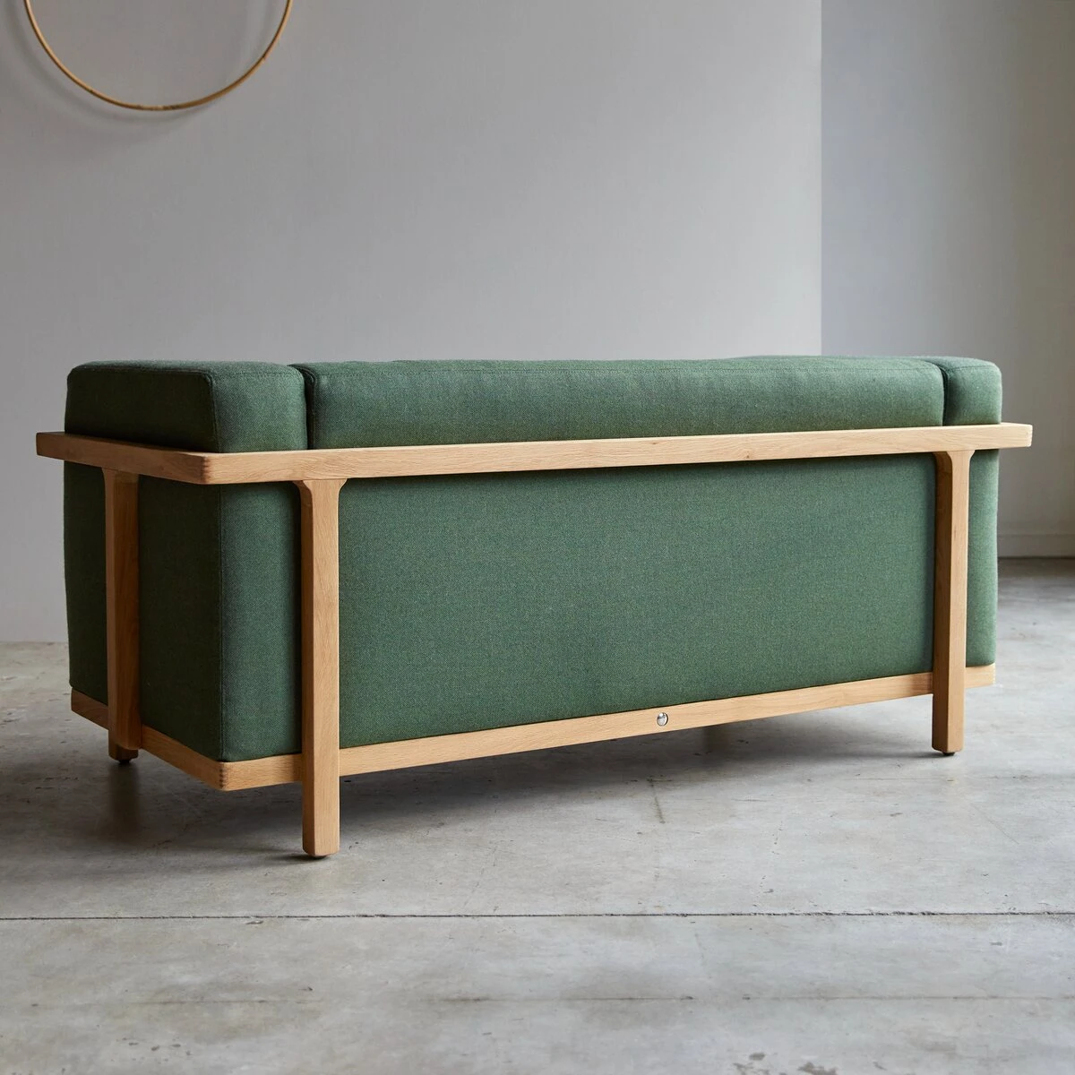 Cobbelwood - Canapé En Chêne Massif Et Tissu Dark Green, 2 Places – Image 5