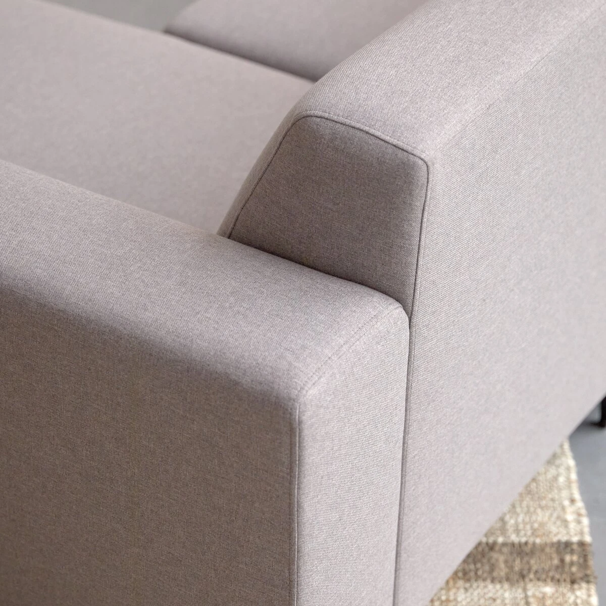 Lars - Canapé D'angle Droit En Tissu Gris 300 X 150 Cm, 5 Places – Image 2