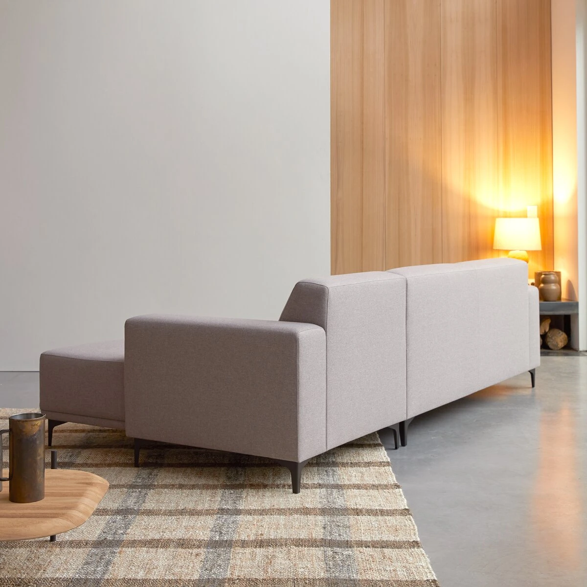 Lars - Canapé D'angle Droit En Tissu Gris 300 X 150 Cm, 5 Places – Image 5