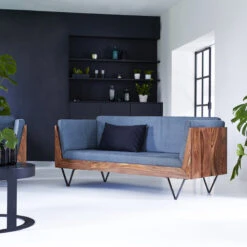 Metric - Canapé En Palissandre Massif Et Tissu, 3 Places