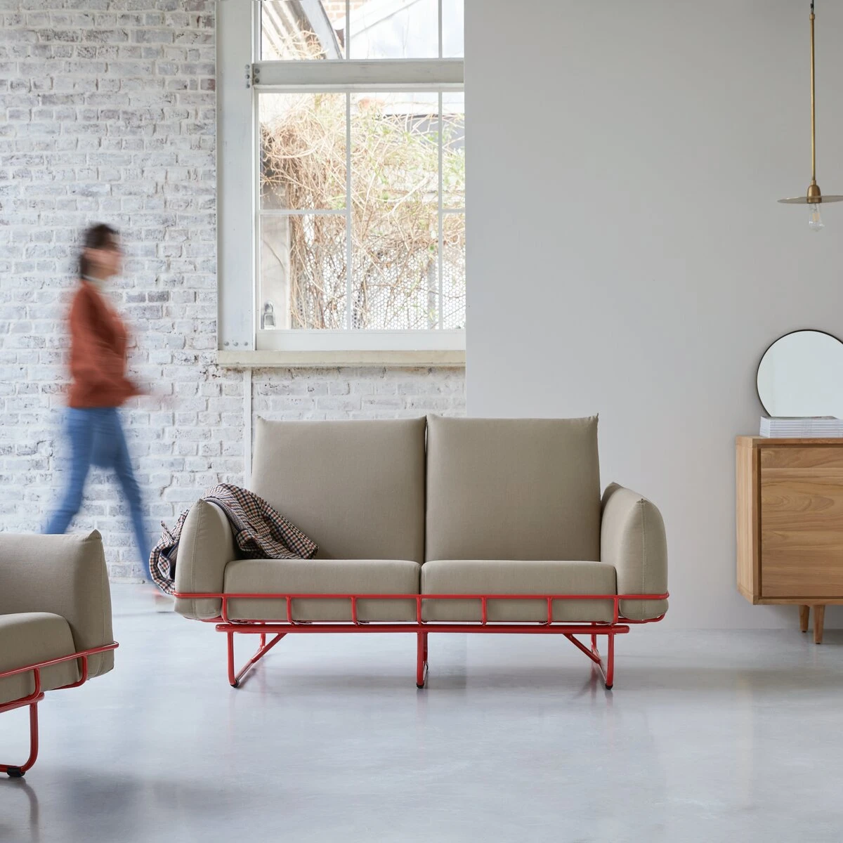 Jonas - Canapé En Tissu Camel, 2 Places