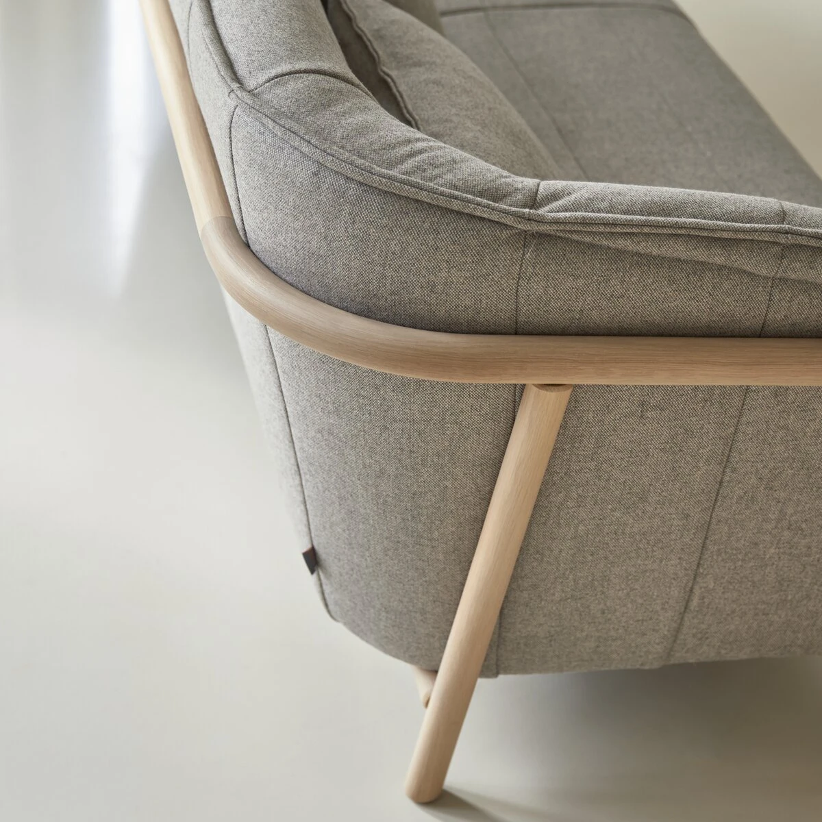 Yas - Canapé En Chêne Massif Et Tissu Gris 3 Places – Image 6