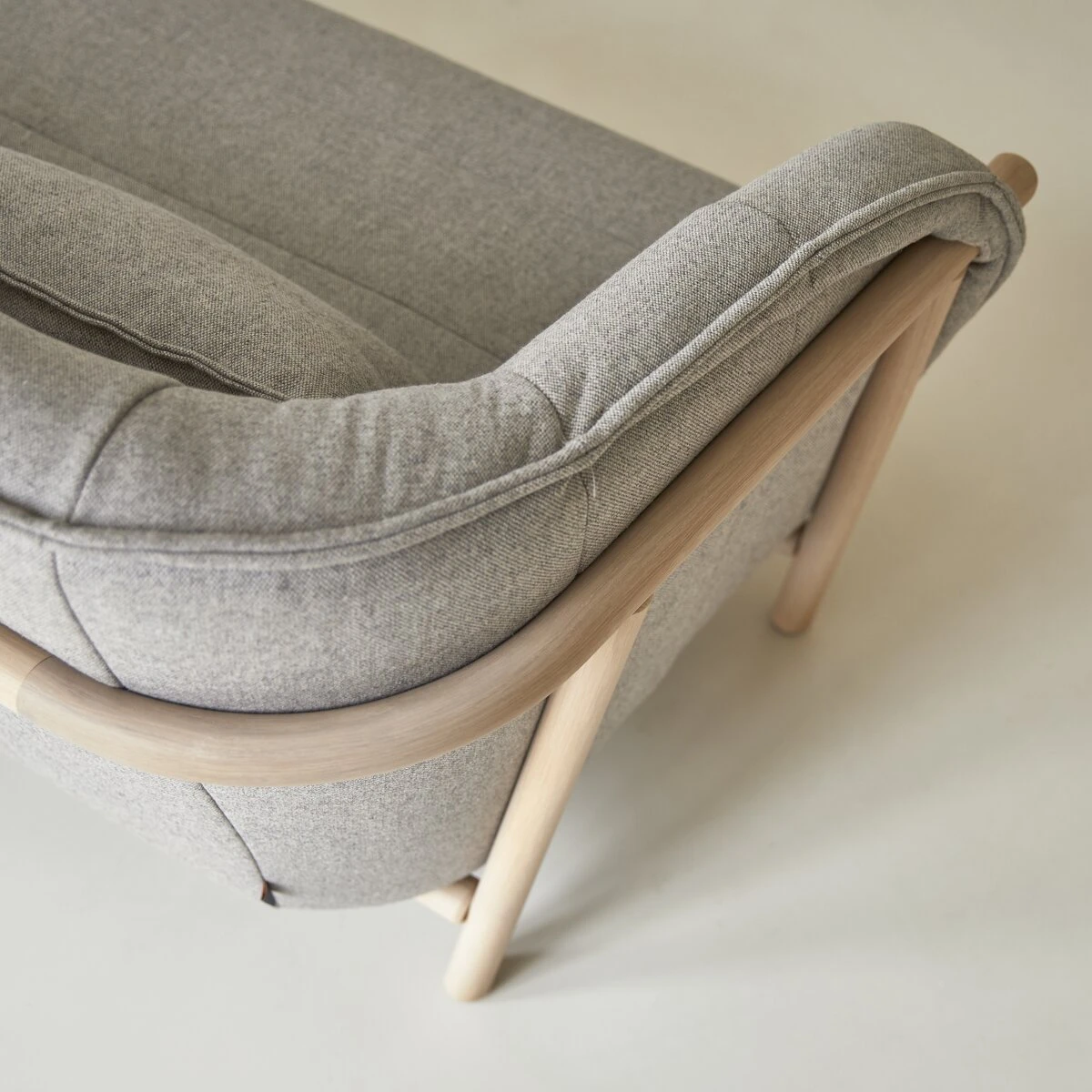 Yas - Canapé En Chêne Massif Et Tissu Gris 3 Places – Image 7