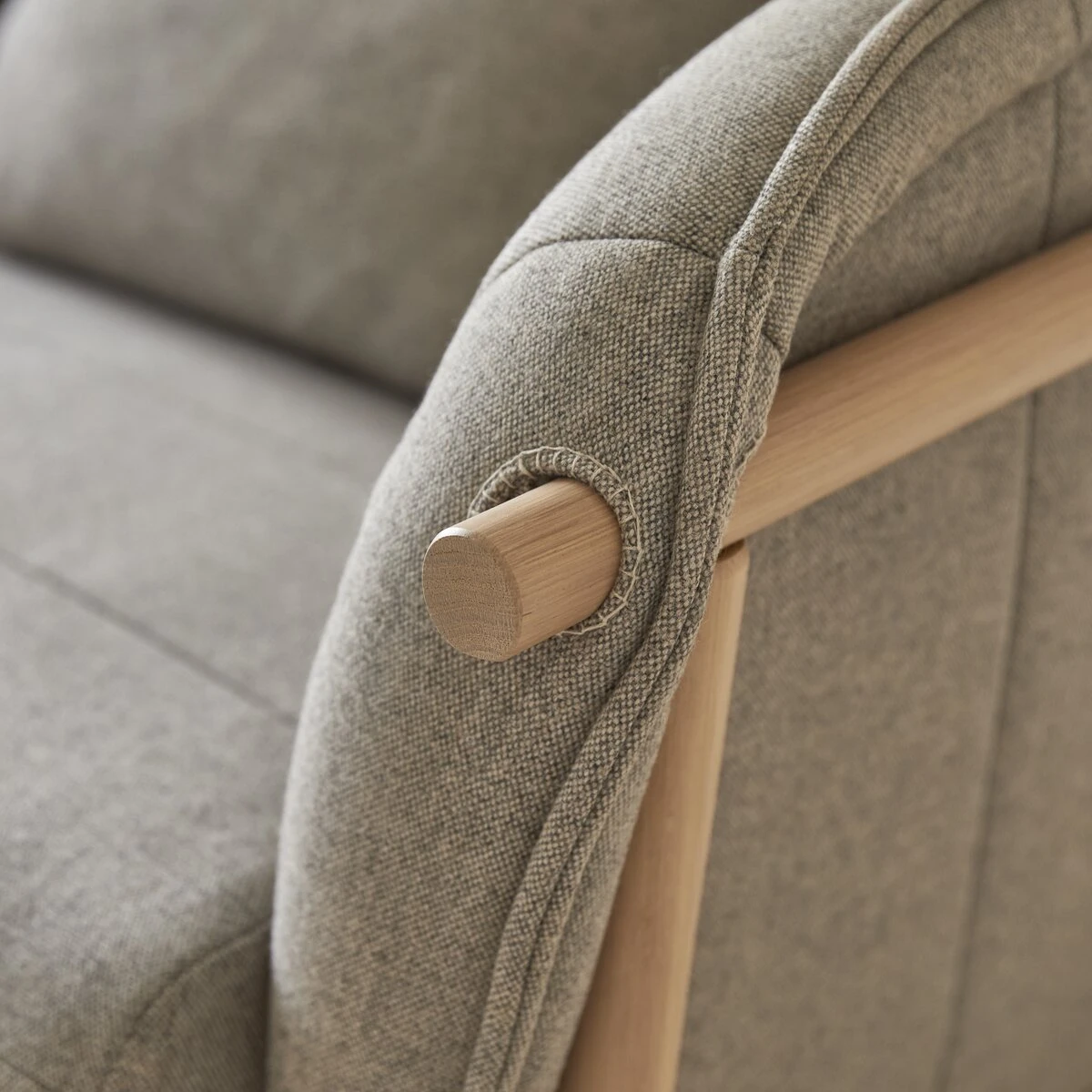 Yas - Canapé En Chêne Massif Et Tissu Gris 3 Places – Image 8