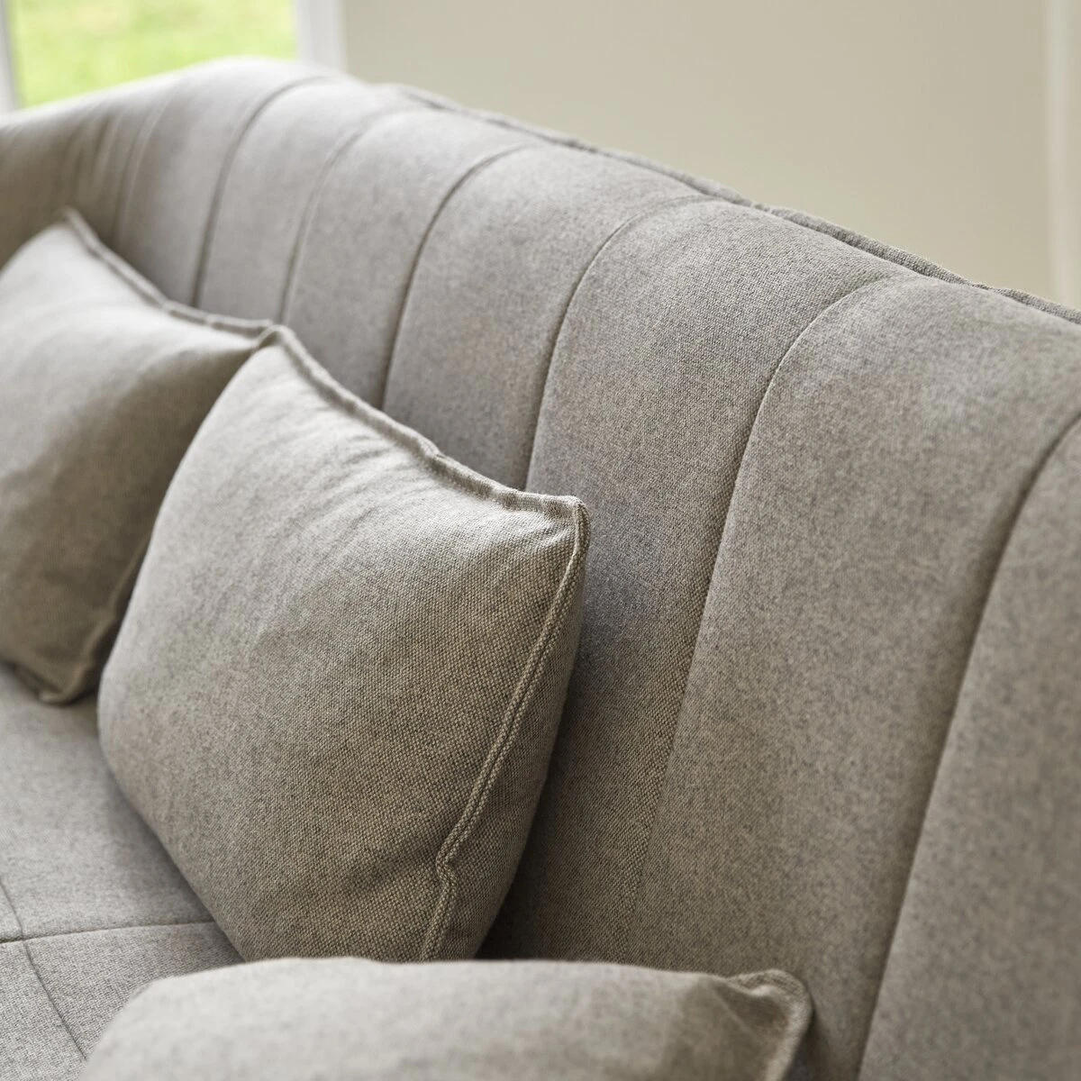 Yas - Canapé En Chêne Massif Et Tissu Gris 3 Places – Image 9