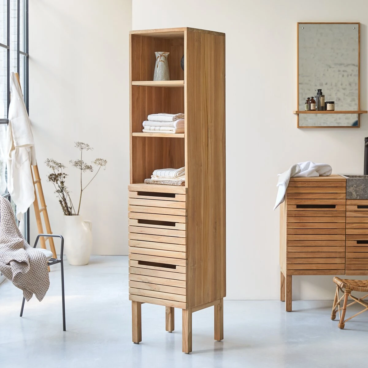 Slats - Colonne En Teck Massif – Image 3