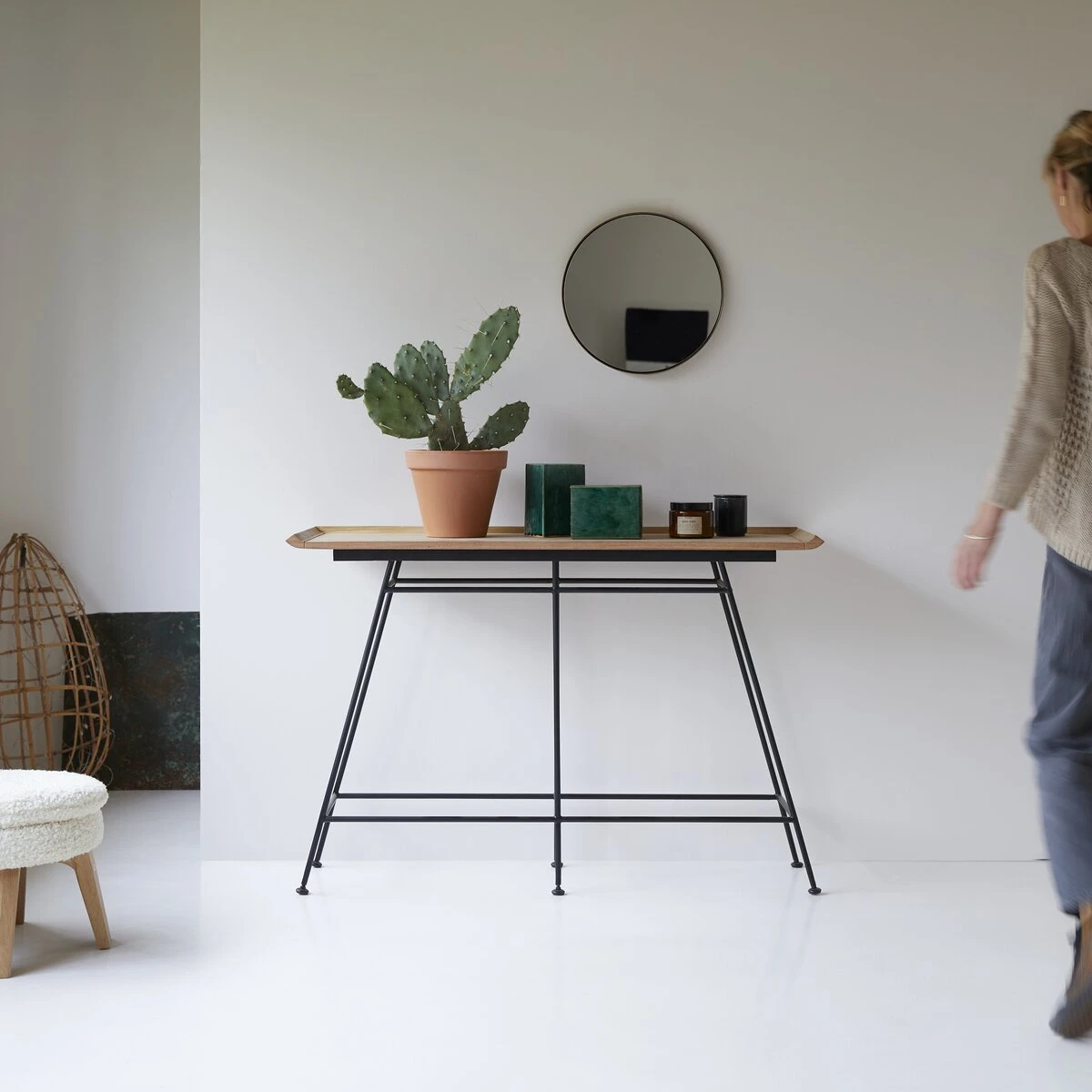 Ema - Console En Teck Massif Et Métal