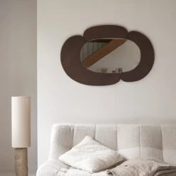 Eda - Miroir Ovale En Mindi Foncé 115x75 Cm