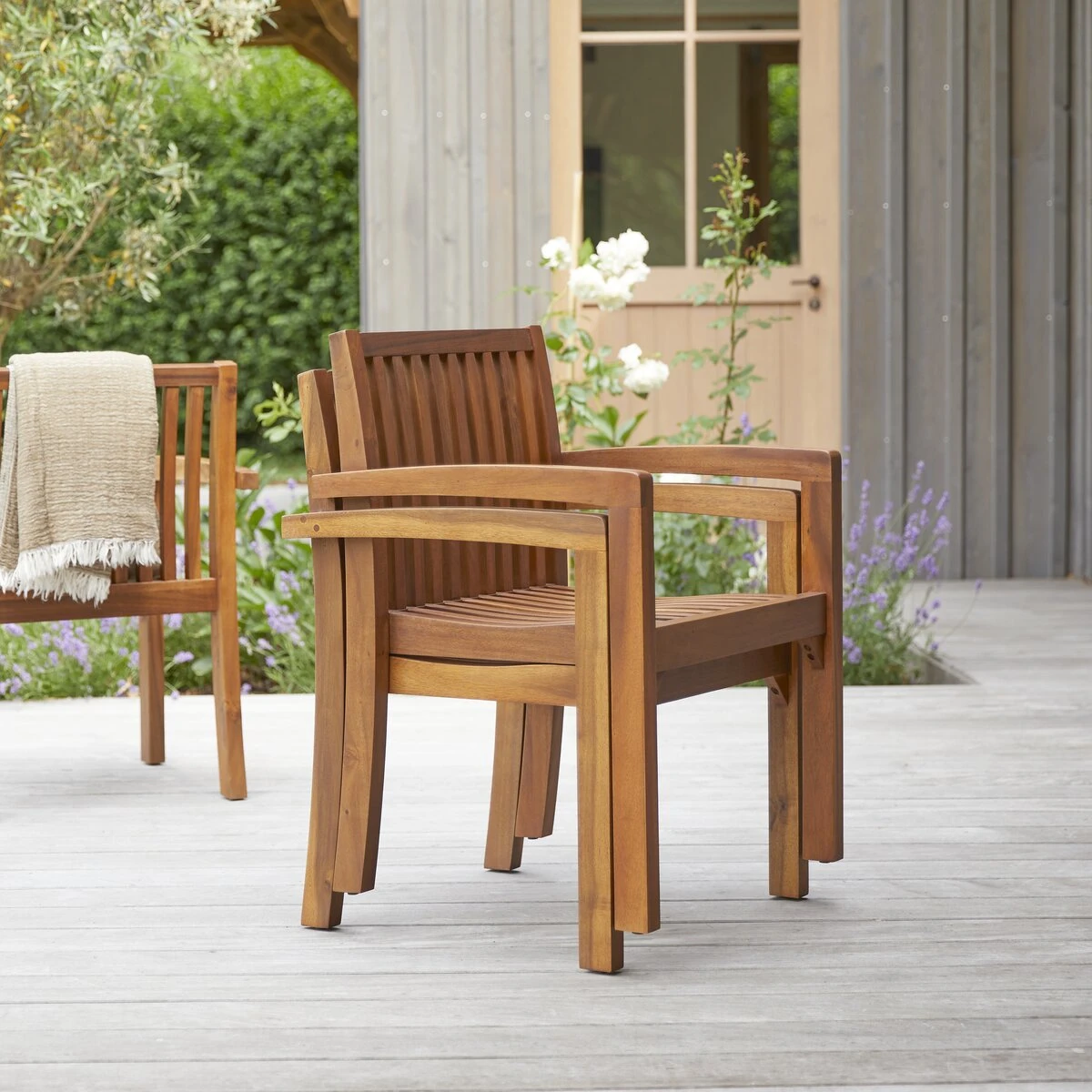 Pilar - Ensemble De 2 Fauteuils De Jardin En Acacia Massif – Image 6