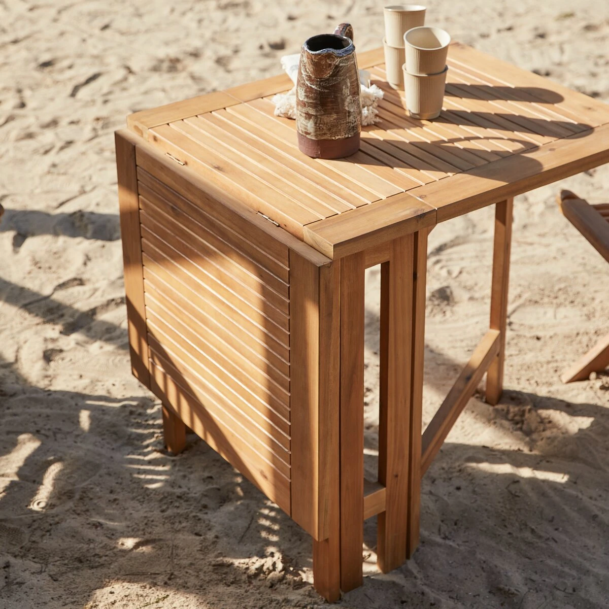 Capri - Ensemble De Jardin Pliant En Acacia Massif 4 Chaises – Image 4