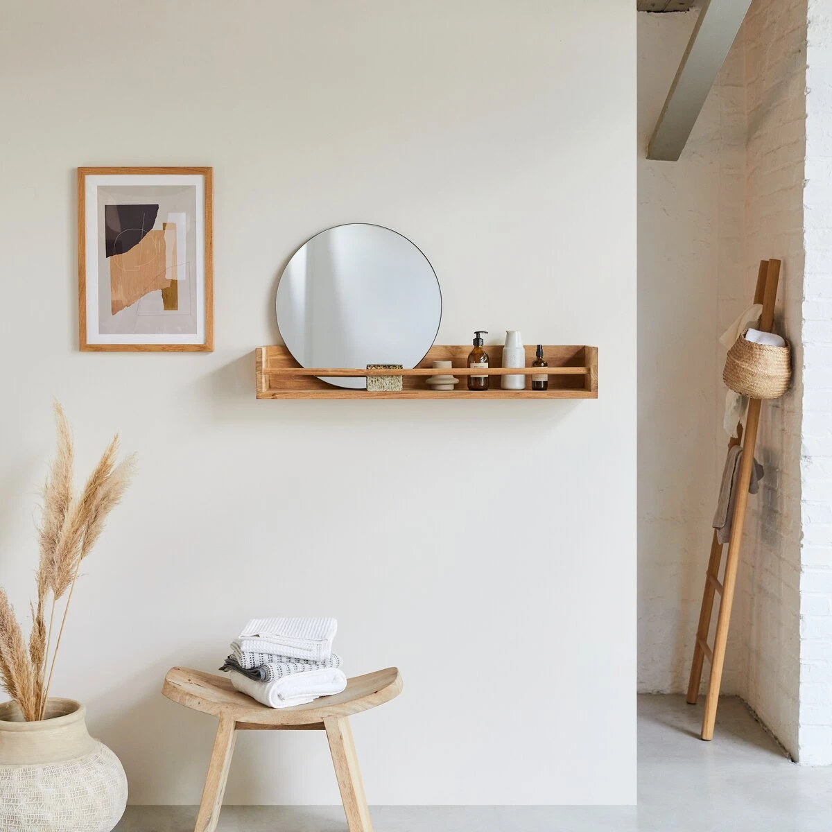 Ugo - Etagère De Salle De Bain En Teck Massif 100 Cm