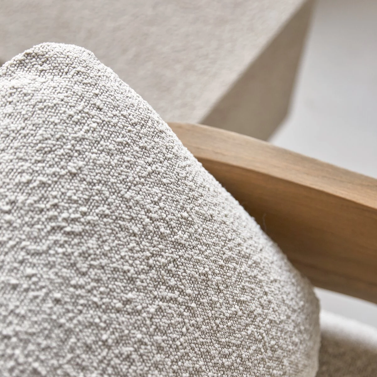 Boti - Fauteuil En Mindi Massif Et Tissu écru – Image 5