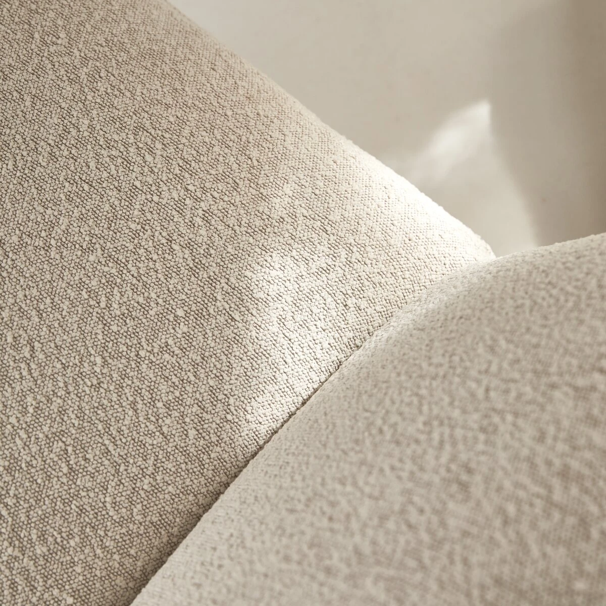 Folk - Fauteuil En Mindi Massif Et Tissu écru – Image 3