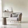 Yas - Fauteuil En Chêne Massif Et Tissu Gris