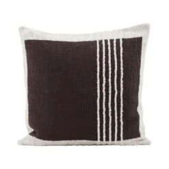 Yarn - Housse De Coussin En Coton 50x50 Cm, Brown