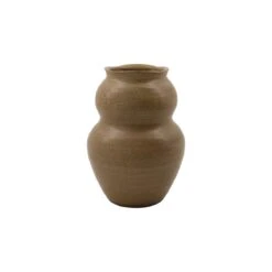 Juno - Vase En Argile, Camel, 22 Cm