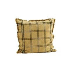 Lena - Housse De Coussin En Coton 50x50 Cm, Curry