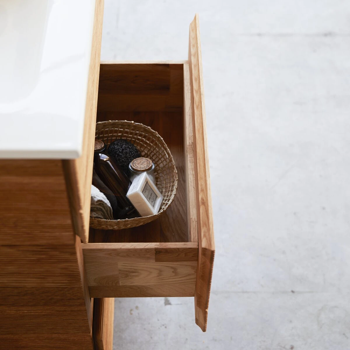 Karl - Meuble Salle De Bain En Chêne Massif Et Céramique 60 Cm – Image 7