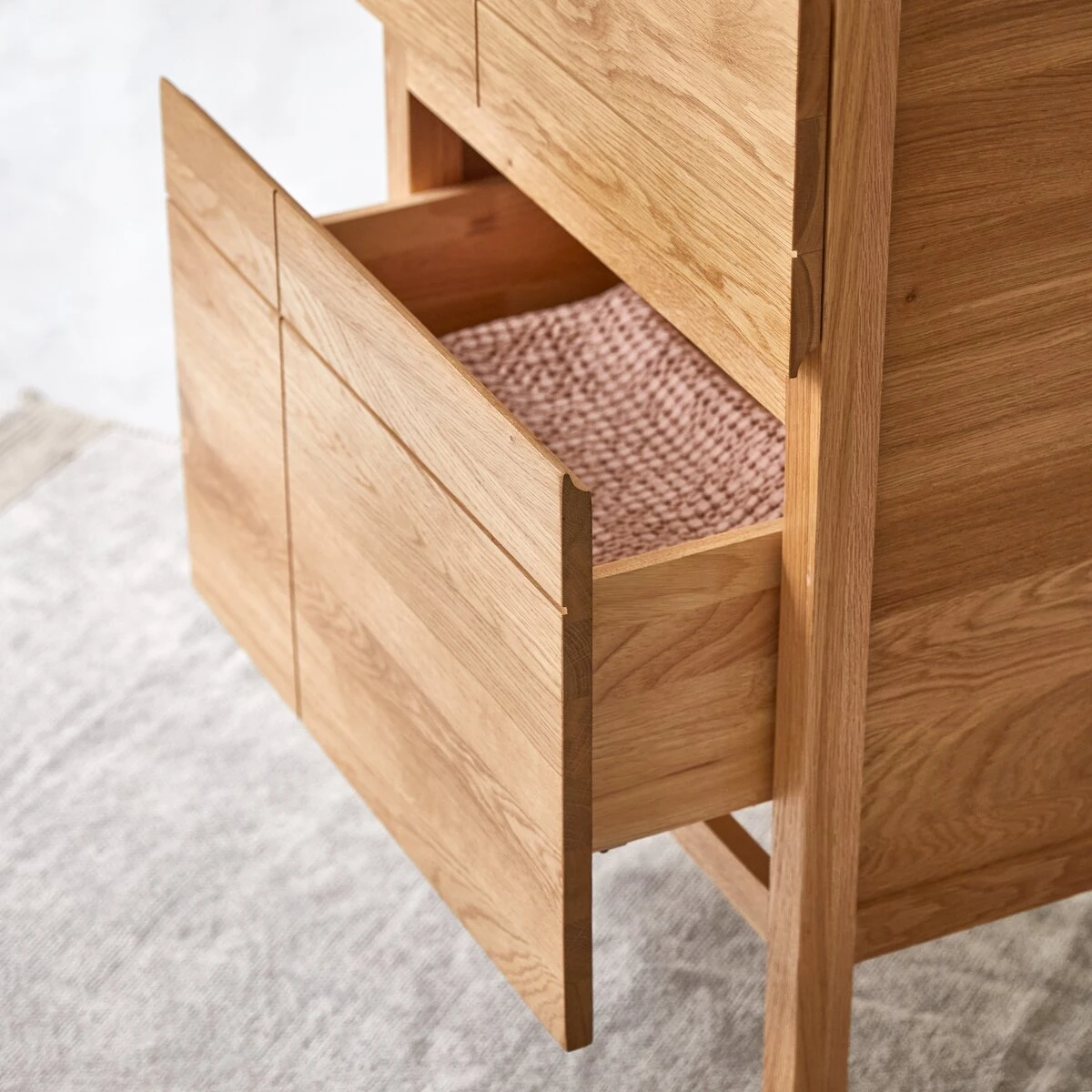 Easy - Meuble Salle De Bain En ChĂȘne Massif Et Pierre De Lave 60 Cm â Image 3