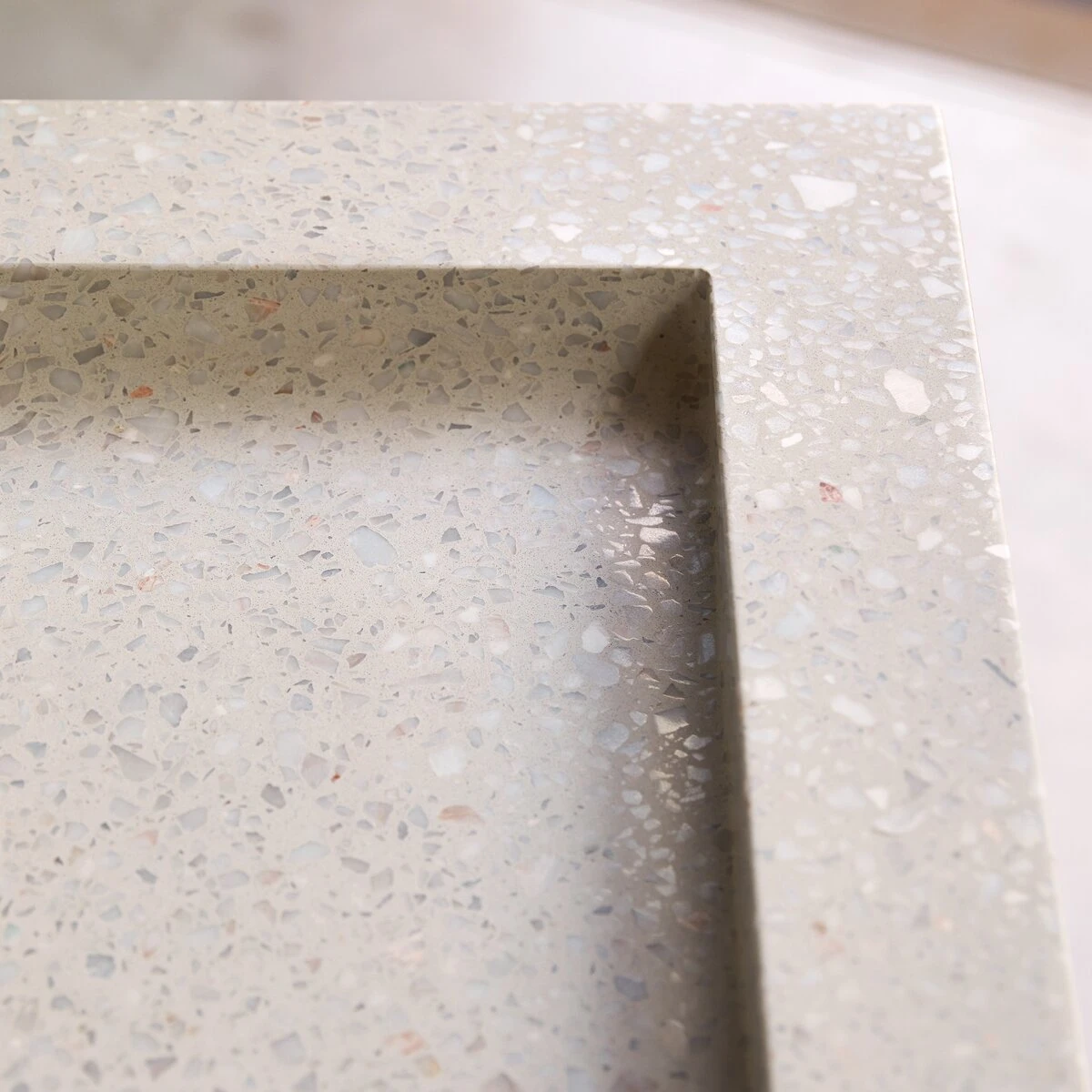 Edgar - Meuble Salle De Bain En Noyer Massif Et Terrazzo Premium Moon 80 Cm – Image 4