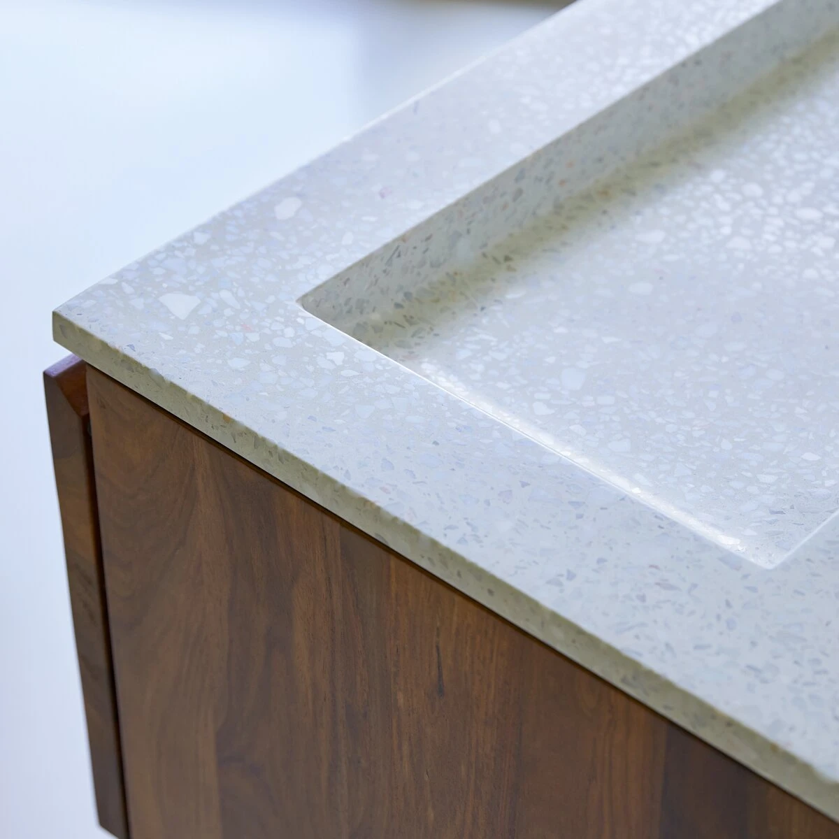 Nova - Meuble Salle De Bain En Palissandre Massif Et Terrazzo Premium Moon 80 – Image 5