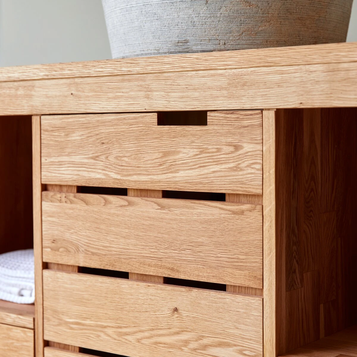 Serena - Meuble Sous Vasque En ChĂȘne Massif 100 Cm â Image 4