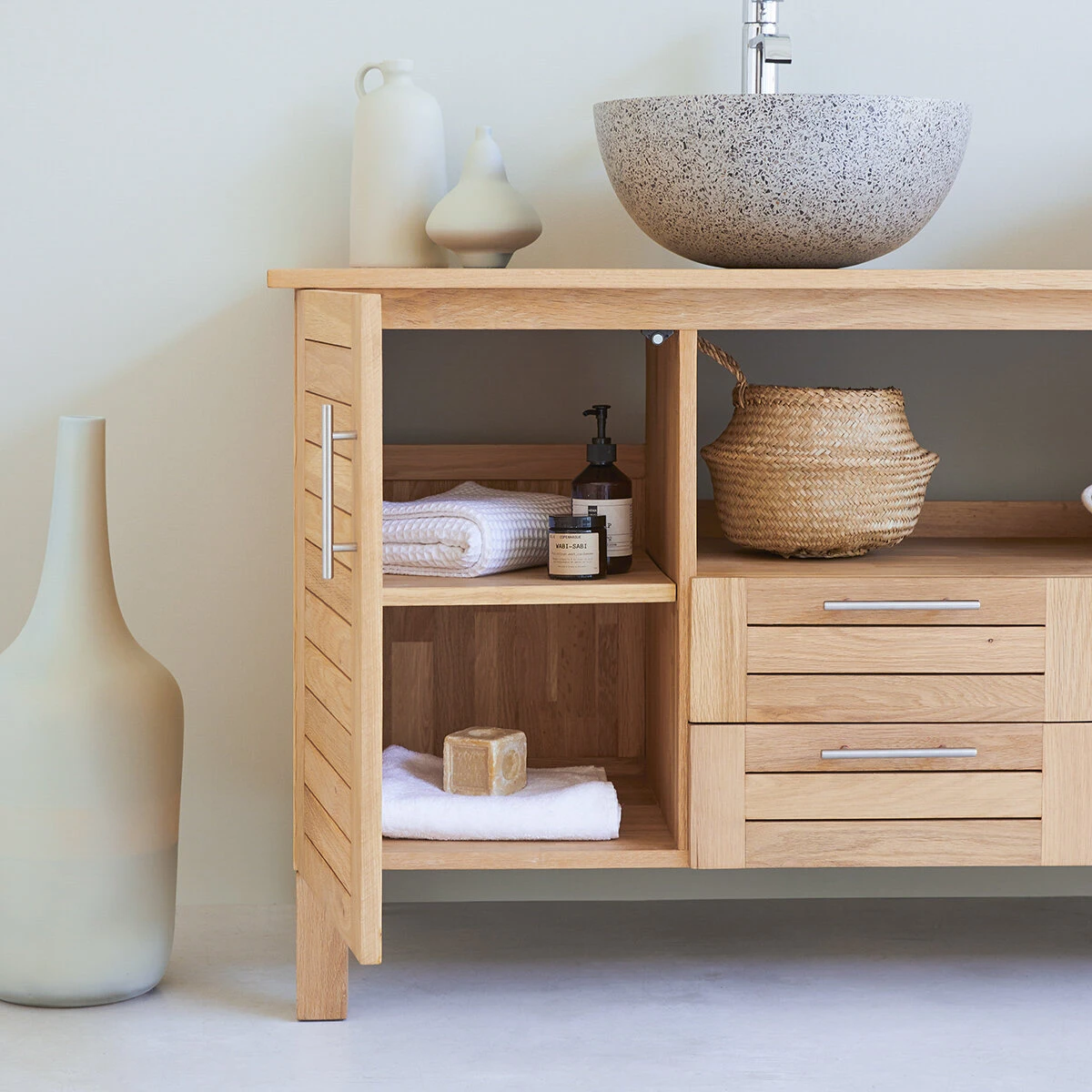 Soho - Meuble Sous Vasque En ChĂȘne Massif 165 Cm â Image 5
