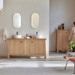 Volute - Meuble Sous Vasque En Chêne Massif 160 Cm