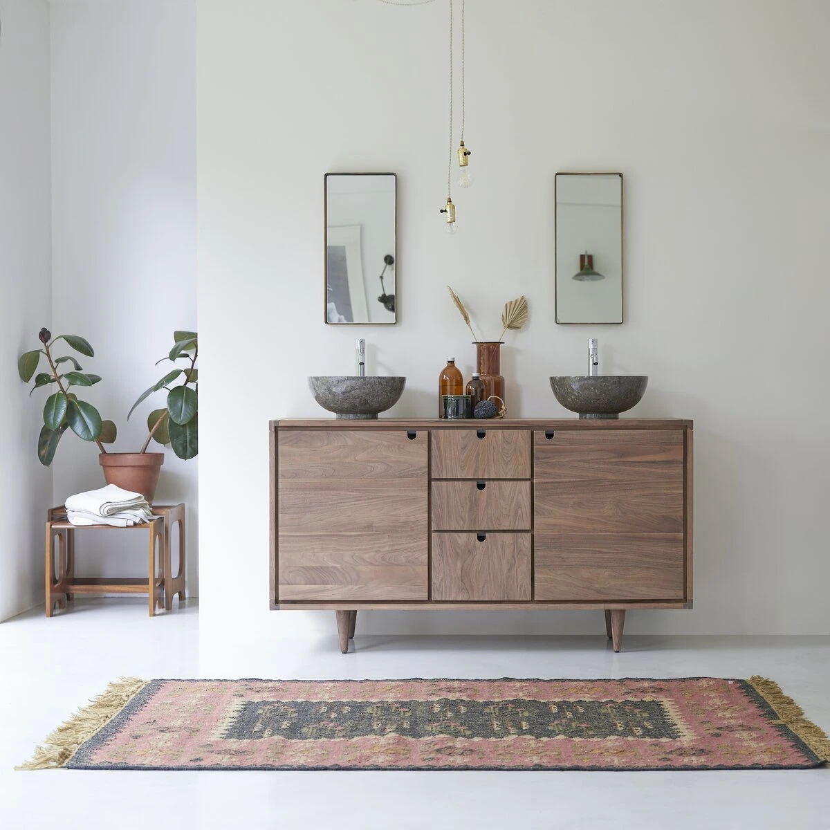 JonĂ k - Meuble Sous Vasque En Noyer Massif 145 Cm