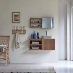 Typo - Meuble Sous Vasque En Noyer Massif 90 Cm