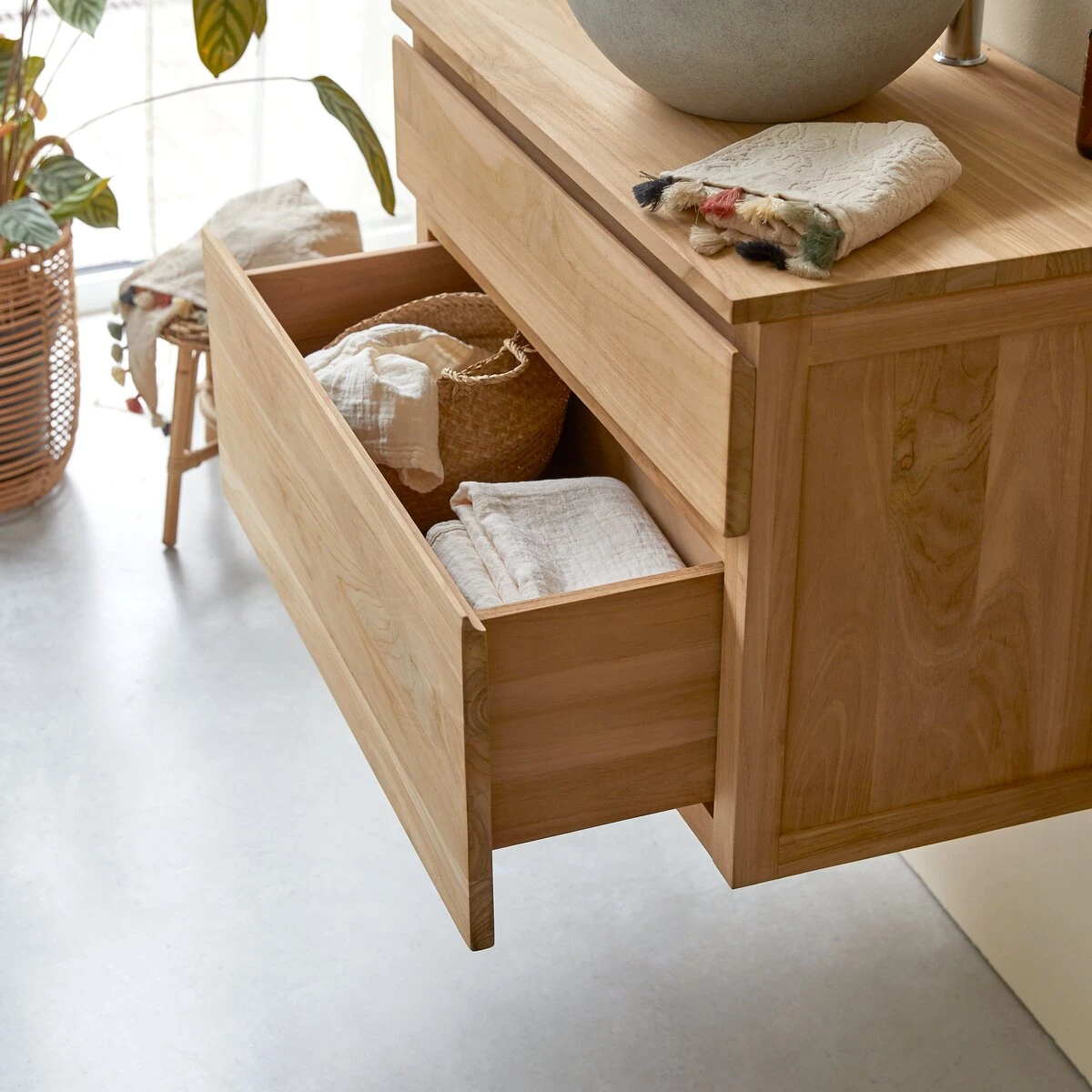 Jacob - Meuble Sous Vasque En Teck Massif 80 Cm – Image 2