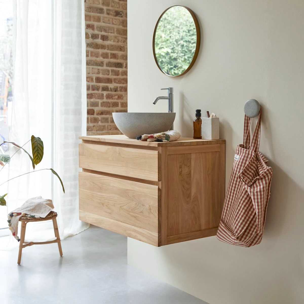 Jacob - Meuble Sous Vasque En Teck Massif 80 Cm – Image 4
