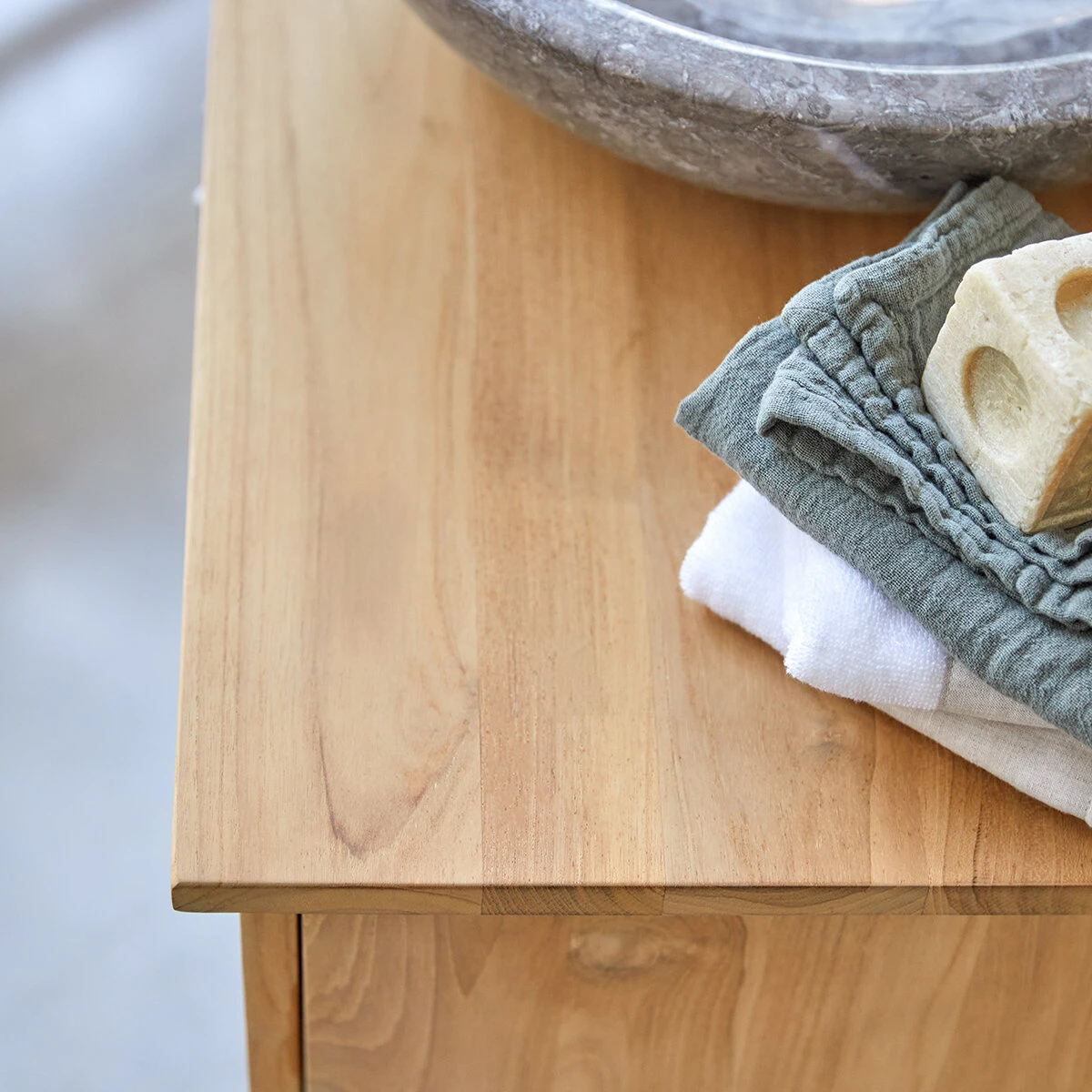 Soho - Meuble Sous Vasque En Teck Massif 85 Cm – Image 4