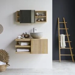 Typo - Meuble Sous Vasque En Teck Massif 90 Cm