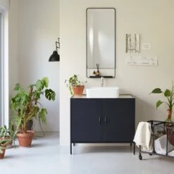 Lizzie - Meuble Sous Vasque En Terrazzo Et Métal 90 Cm