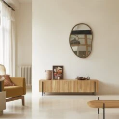 Honorine - Meuble TV Bas En Teck Massif 170 Cm