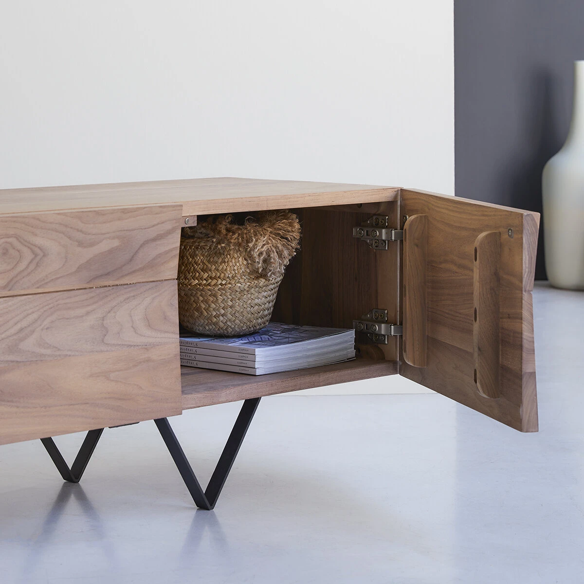 Metric - Meuble TV En Noyer Massif 175 Cm – Image 2