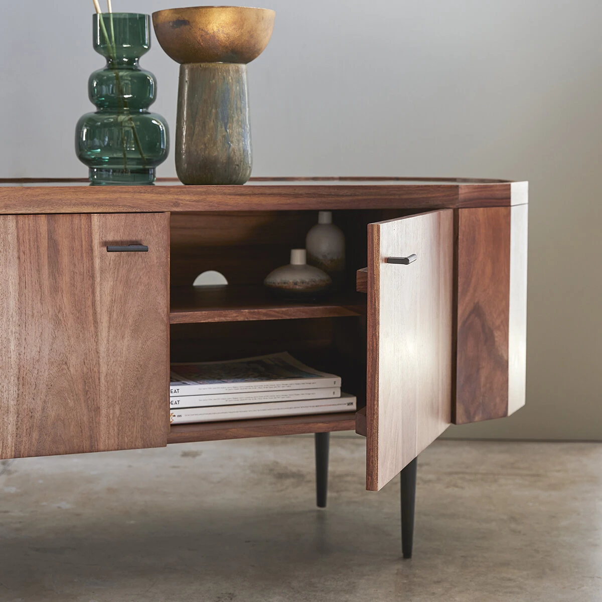 Jade - Meuble TV En Palissandre Massif Et Marbre 130 Cm – Image 5