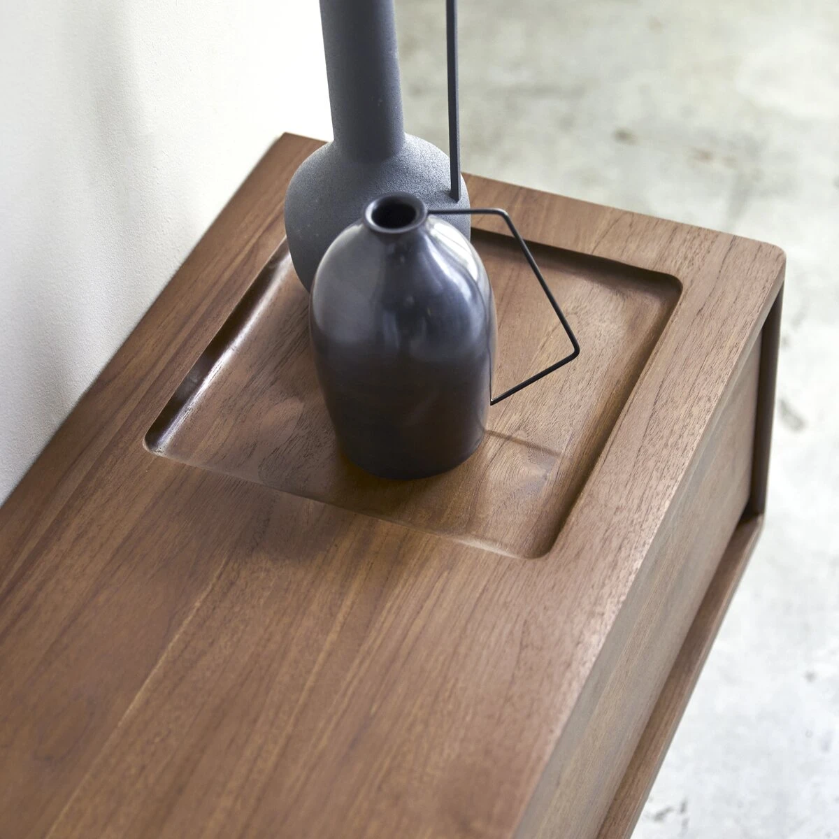 Circa - Meuble TV En Teck Massif 2 Tiroirs 110 Cm – Image 3