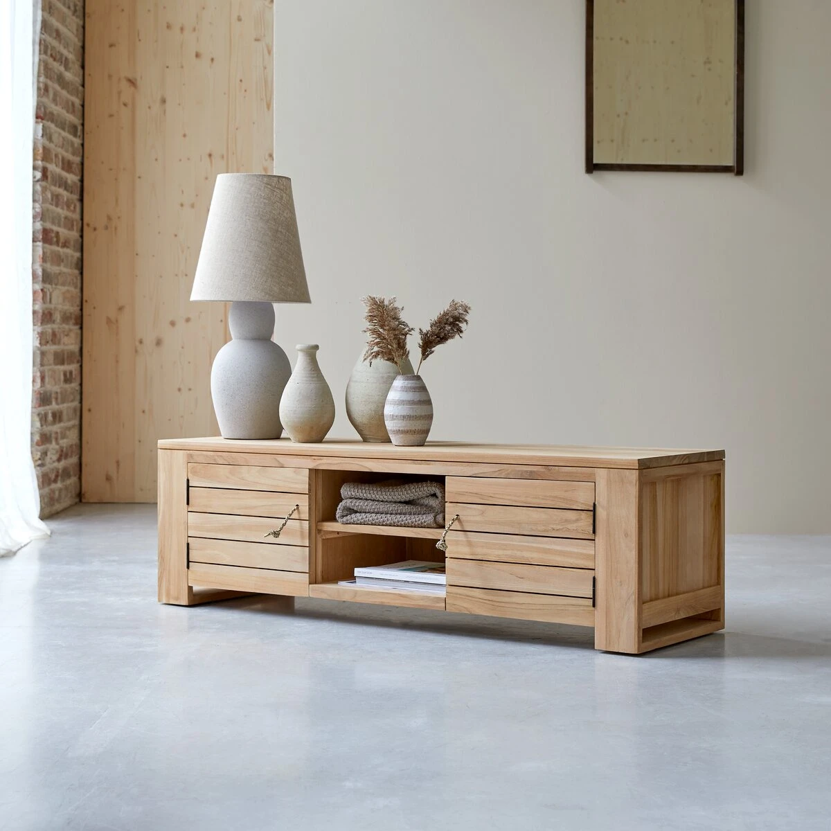 Minimalys - Meuble TV En Teck Massif 135 Cm – Image 4