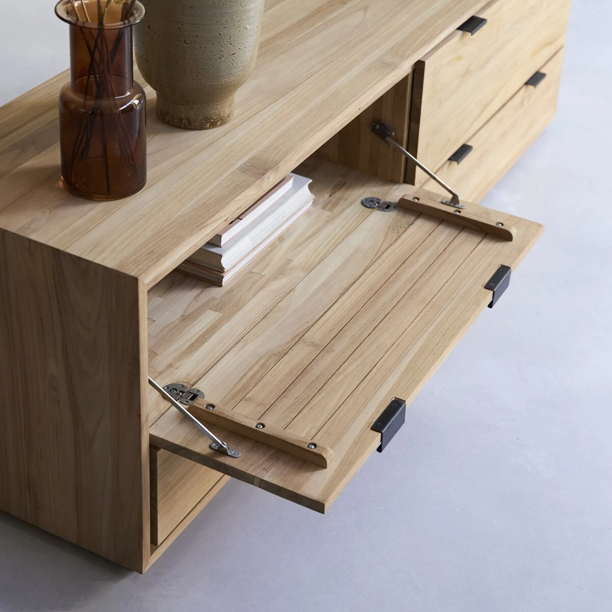 Senson - Meuble TV En Teck Massif 180 Cm – Image 6