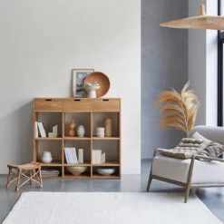 Miho - Bibliothèque Basse En Chêne Massif