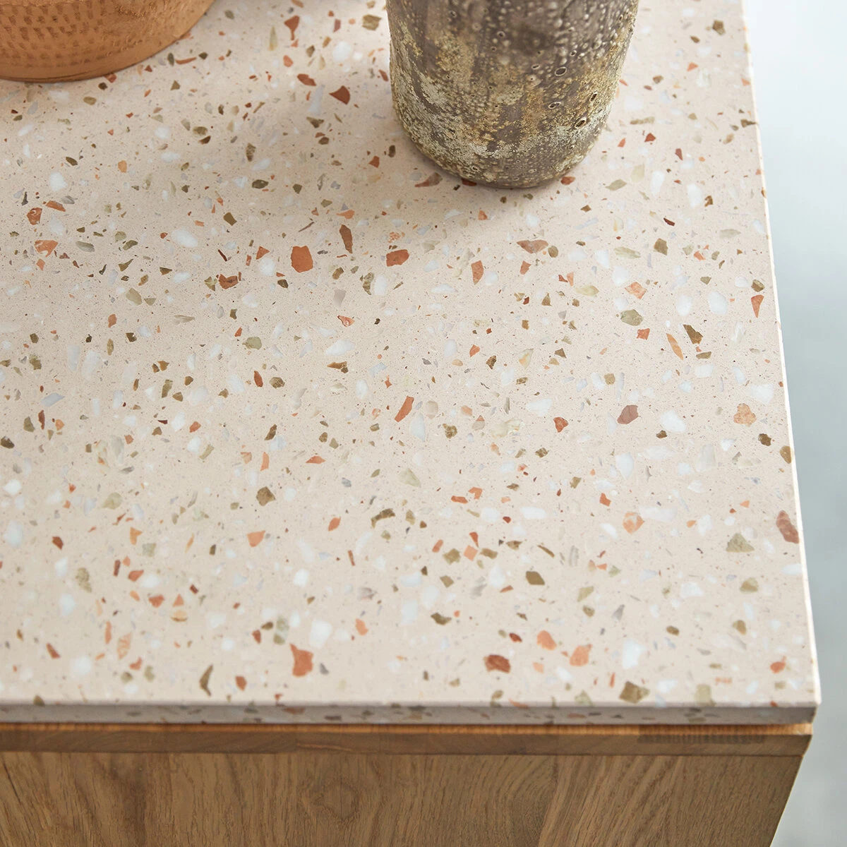 Miho - Console En ChĂȘne Massif Et Terrazzo Premium Pink â Image 2